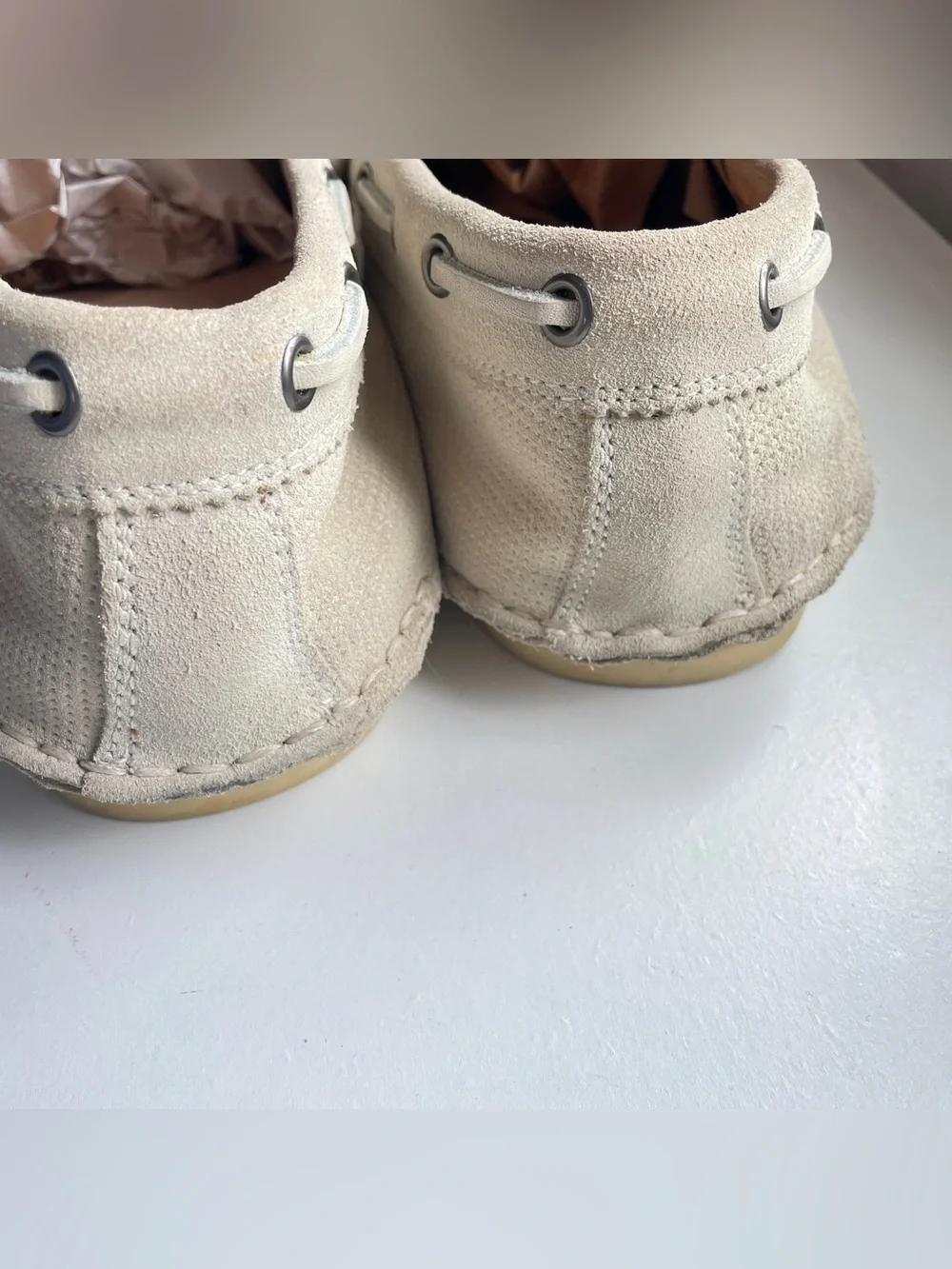 JOHN VARVATOS sz 13 STAR USA Schooner Boat Shoe Birch Suede Leather